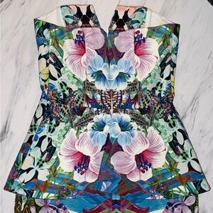 Floral and Abstract Patterned Dress